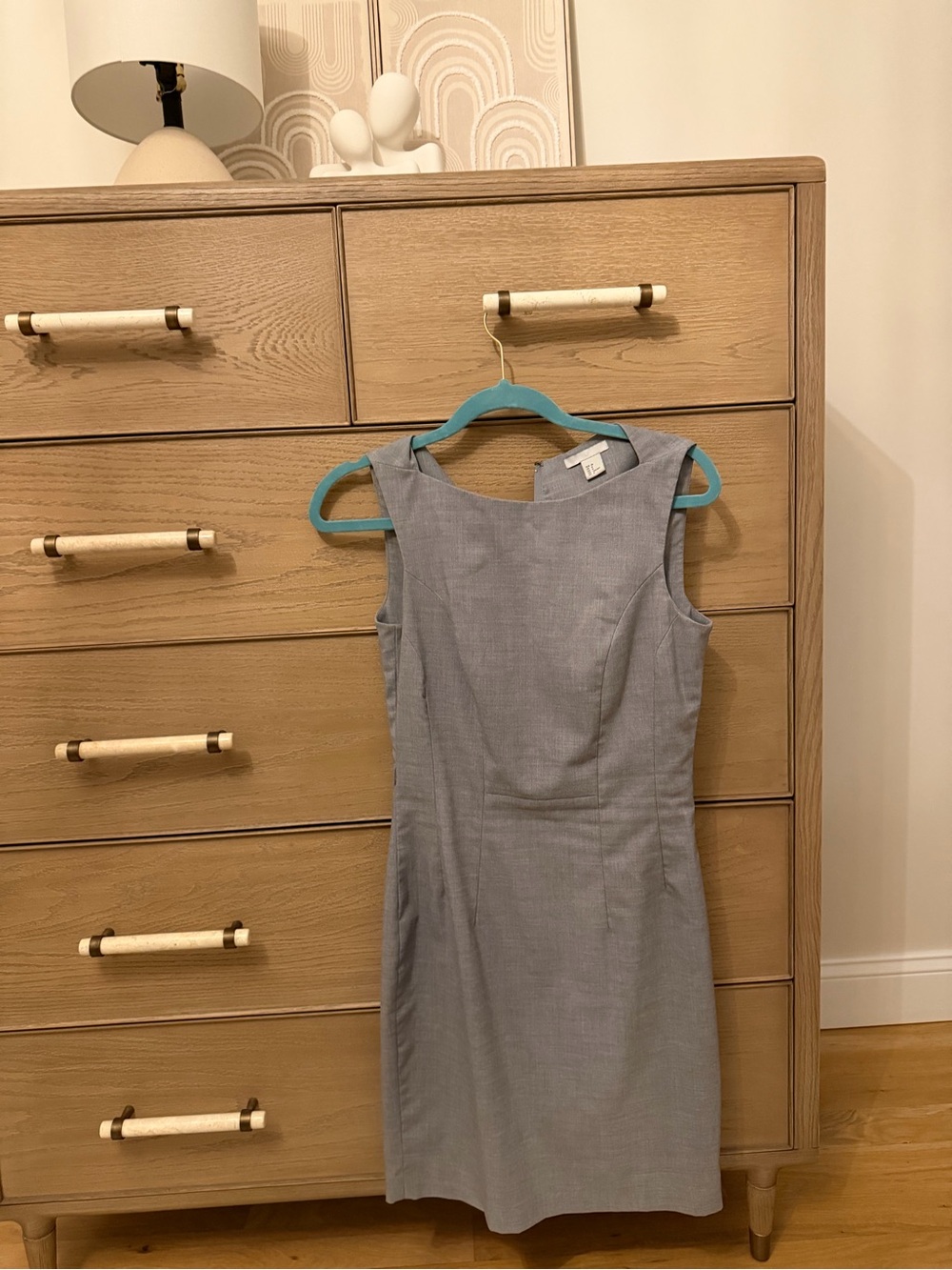 H&M Gray Sleeveless Sheath Mini Dress